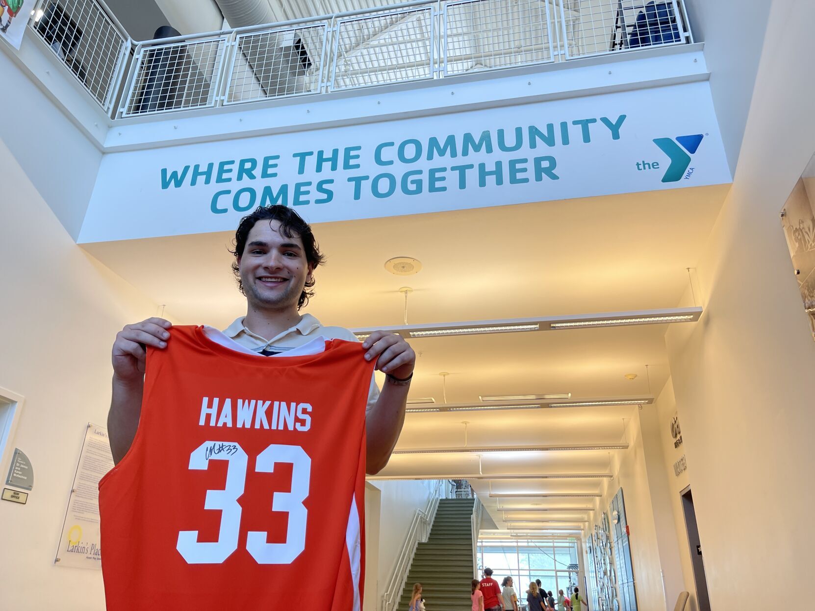 Evan Scott with Coleman Hawkins jersey